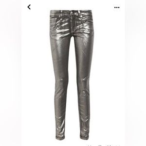 R13 Metallic Coated skinny jeans